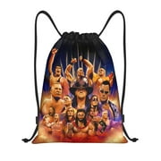 Wwe Drawstring Bag Sports Fitness Bag Waterproof Rope Bag For Training Traveling Hiking Gym Sackpack String Bag For Women Men Small